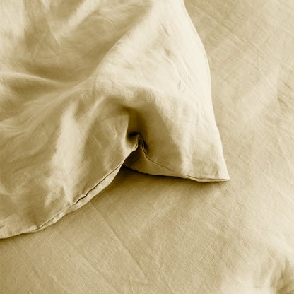 Linen Loft Cream Bed Set Bundle – Flat Sheet with Pillowcases & Duvet Cover Set Standard King Size