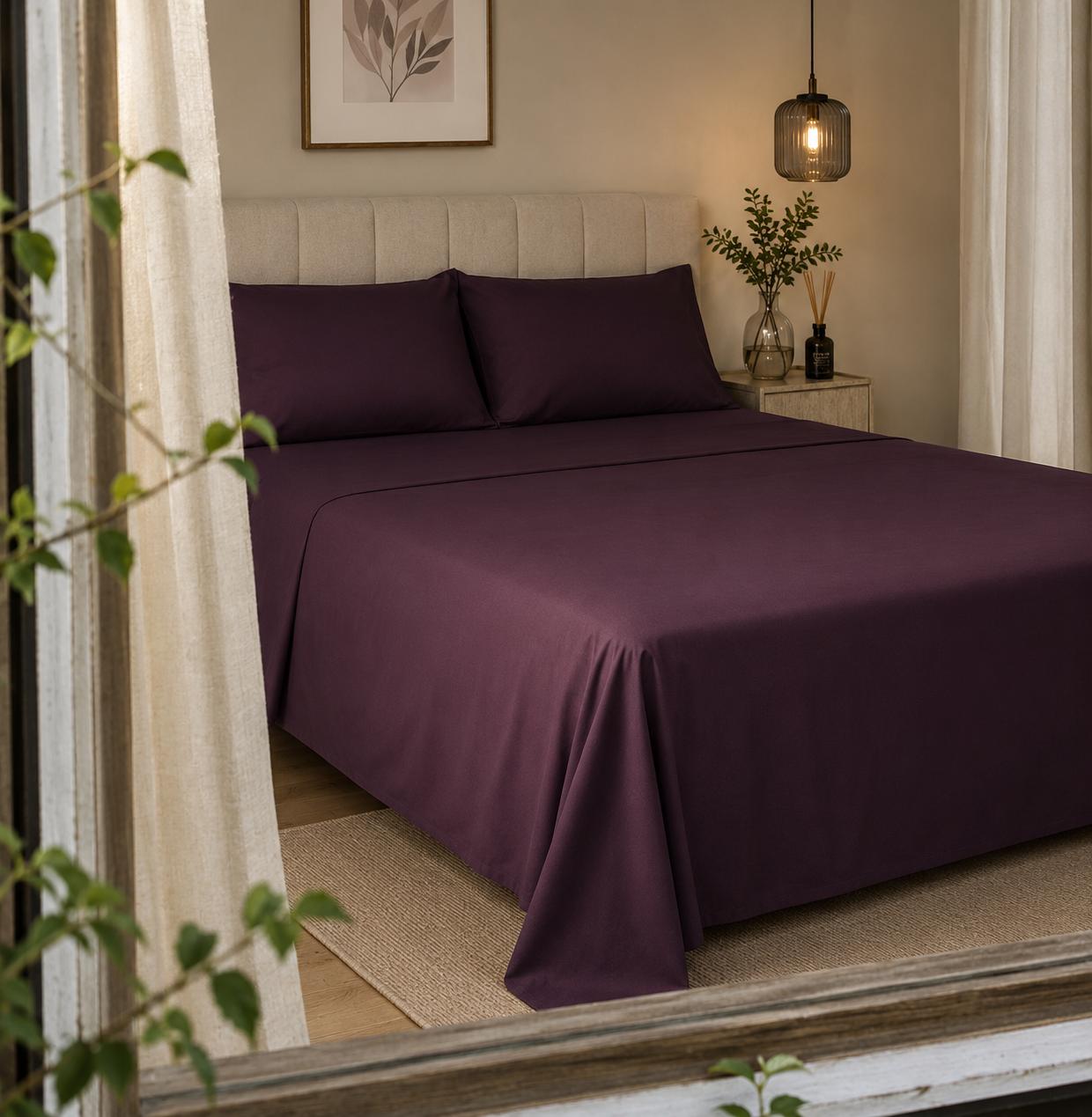 Linen Loft | Mulberry Flat Sheet Set - King Size