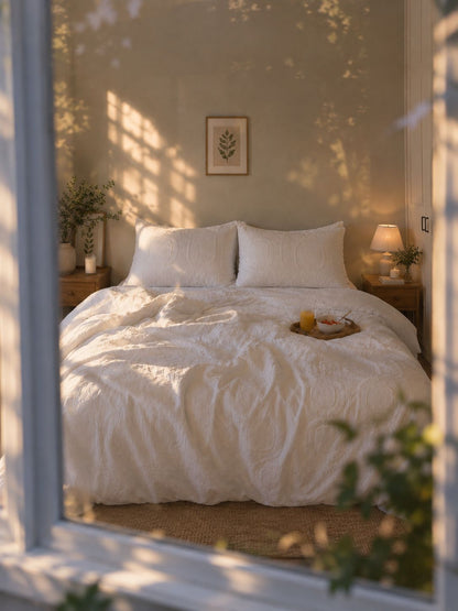 Linen Loft  Snow White Bedding Set - King Size