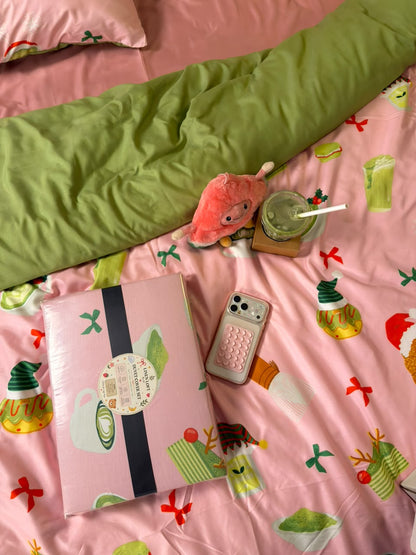 Linen Loft Pink Matcha Bedding Set - King