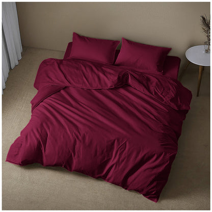 Plain Dyed Duvet Cover Wine – Soft, Elegant & Luxurious Cotton Bedding