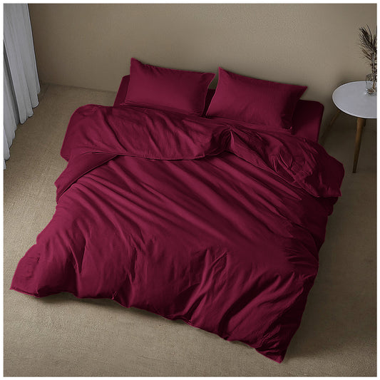 Plain Dyed Duvet Cover Wine – Soft, Elegant & Luxurious Cotton Bedding