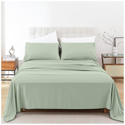 Linen Loft  Sage Green Flat Sheet - King size