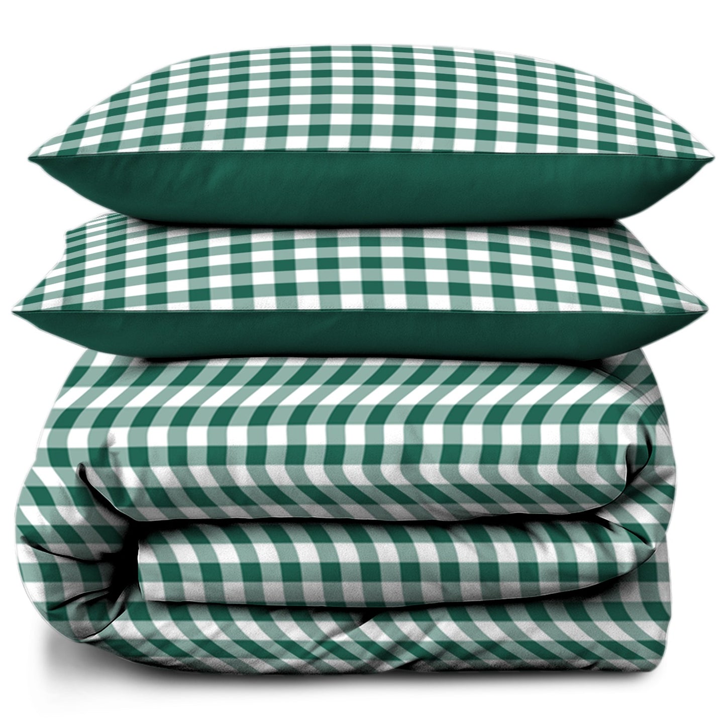 Linen Loft Forest Green Gingham Bedding Set | Cozy, Comfortable, and Chic