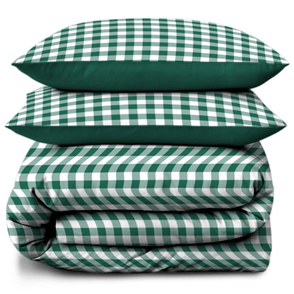 Linen Loft Forest Green Gingham Bedding Set | Cozy, Comfortable, and Chic