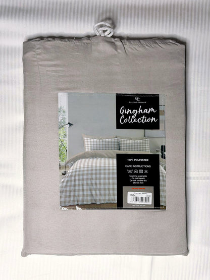 Linen Loft Signature Natural Gingham Bedding Set | Effortless Comfort & Style