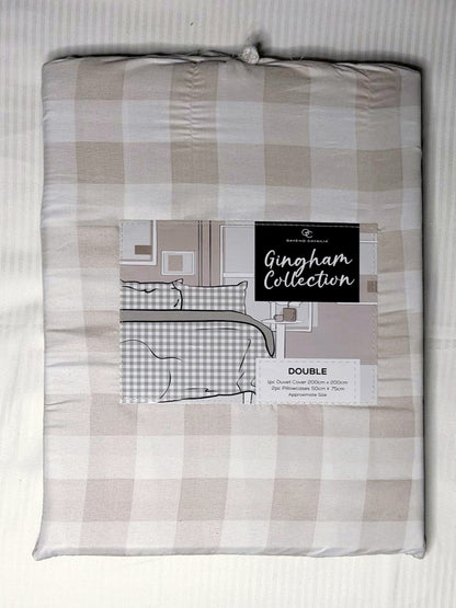 Linen Loft Signature Natural Gingham Bedding Set | Effortless Comfort & Style