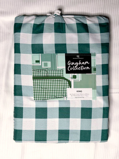 Linen Loft Forest Green Gingham Bedding Set | Cozy, Comfortable, and Chic