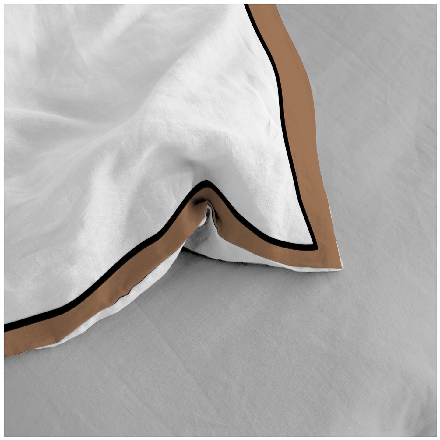Linen Loft Monarch Hotel Collection – White & Latte Luxury Duvet Set