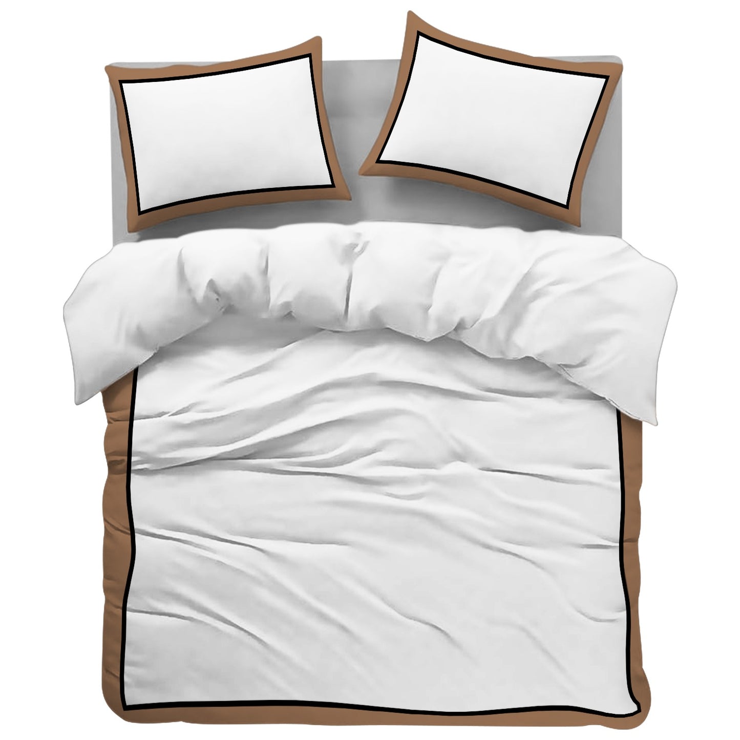 Linen Loft Monarch Hotel Collection – White & Latte Luxury Duvet Set