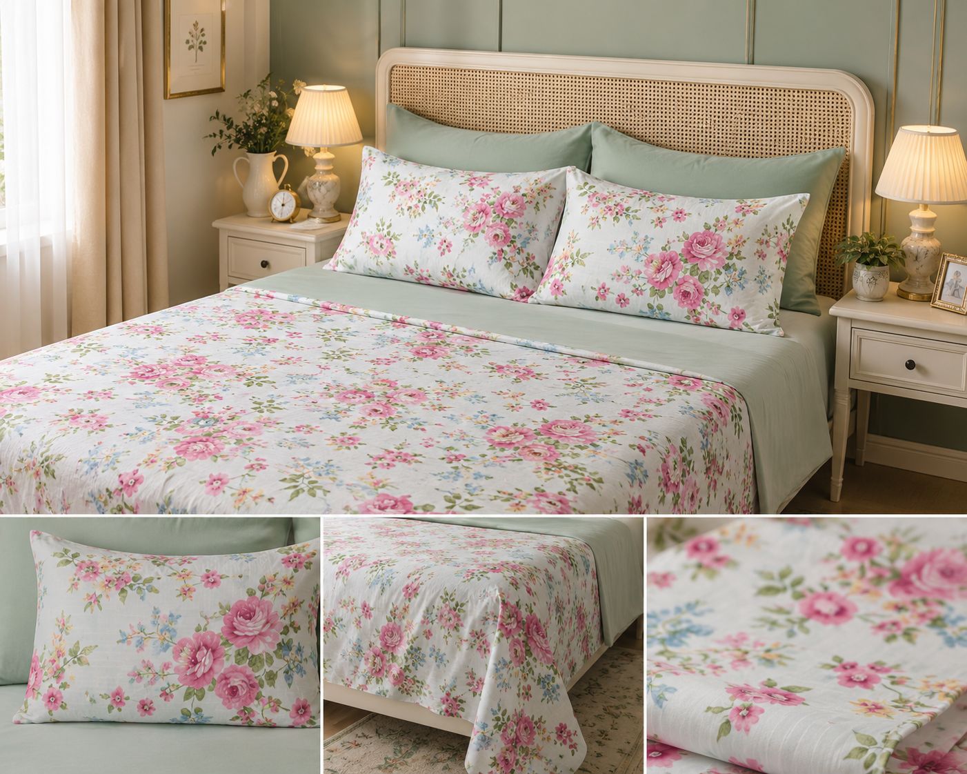 Linen Loft Mint Whisper Bedding Set – King Size