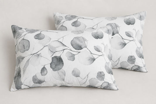 Linen Loft Silver leaf Pillowcase Pair