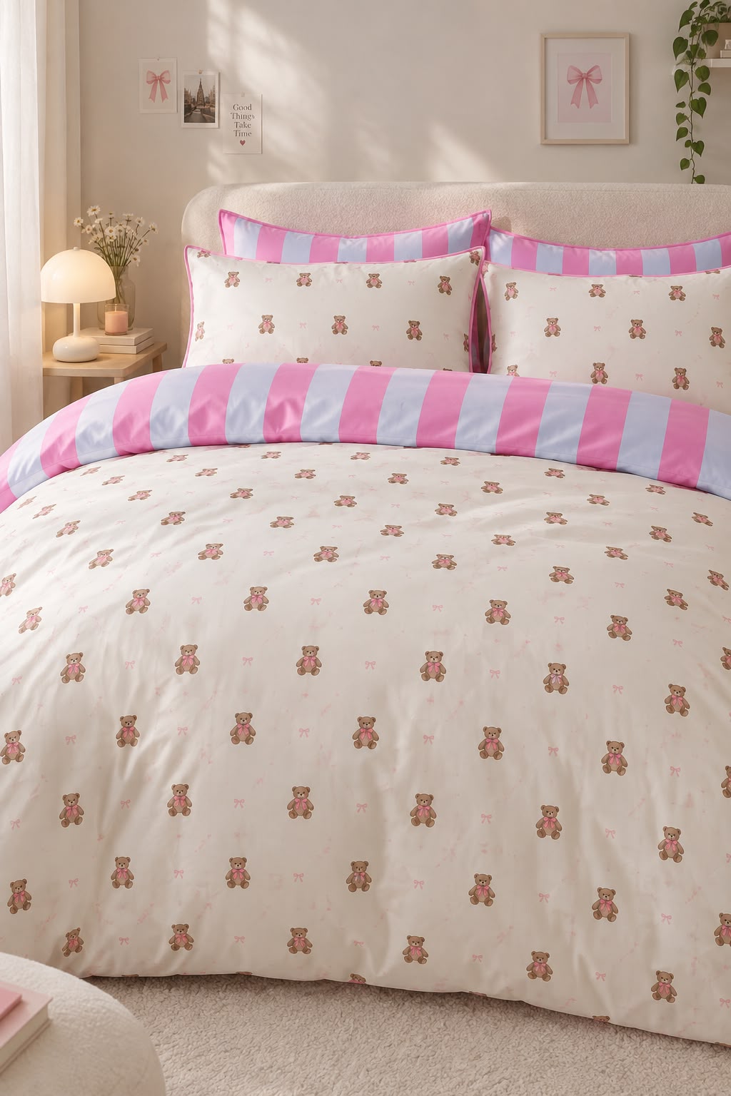 Linen Loft Teddy Blush Bedding Set - King