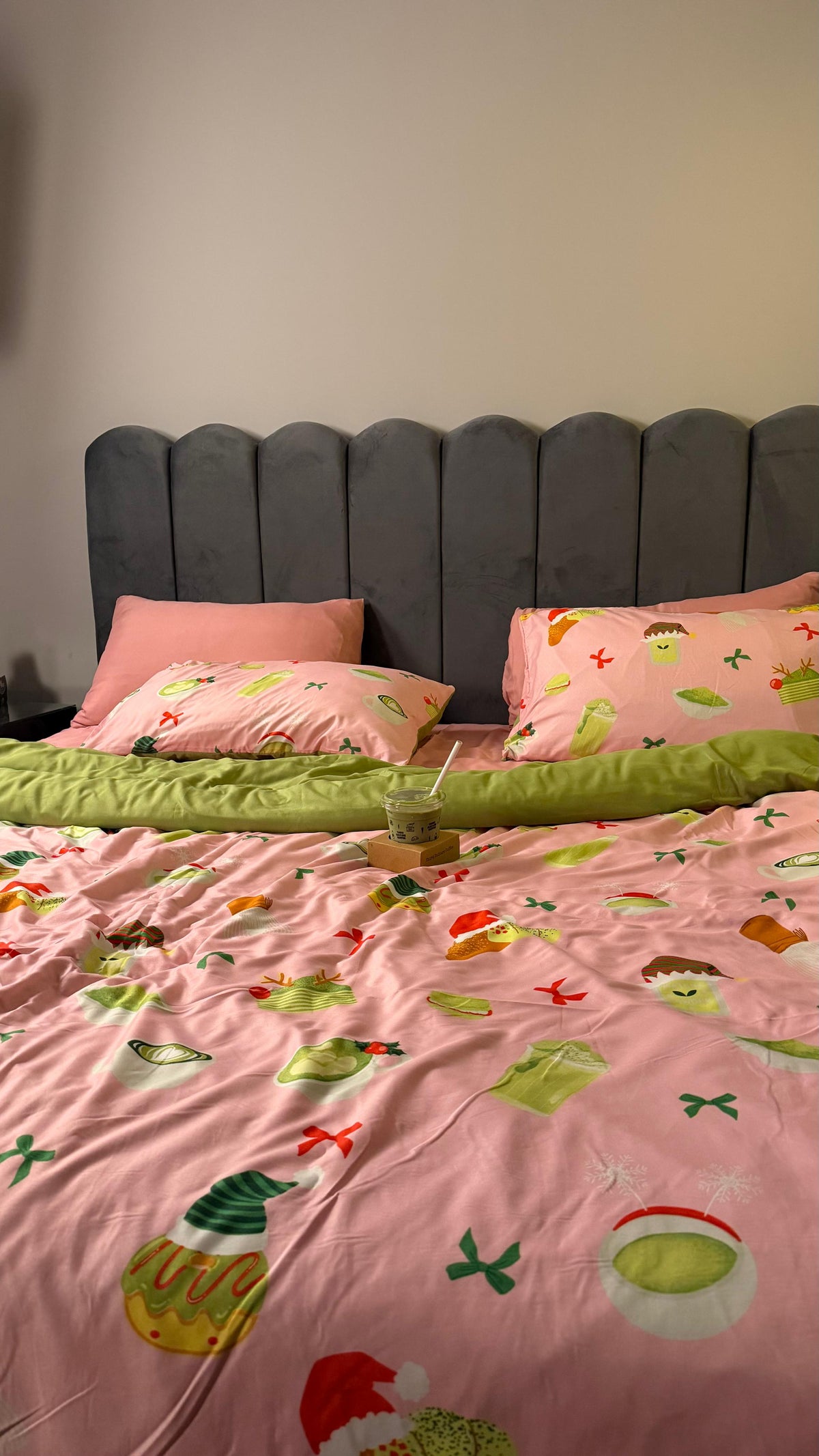 Linen Loft Pink Matcha Bedding Set - King