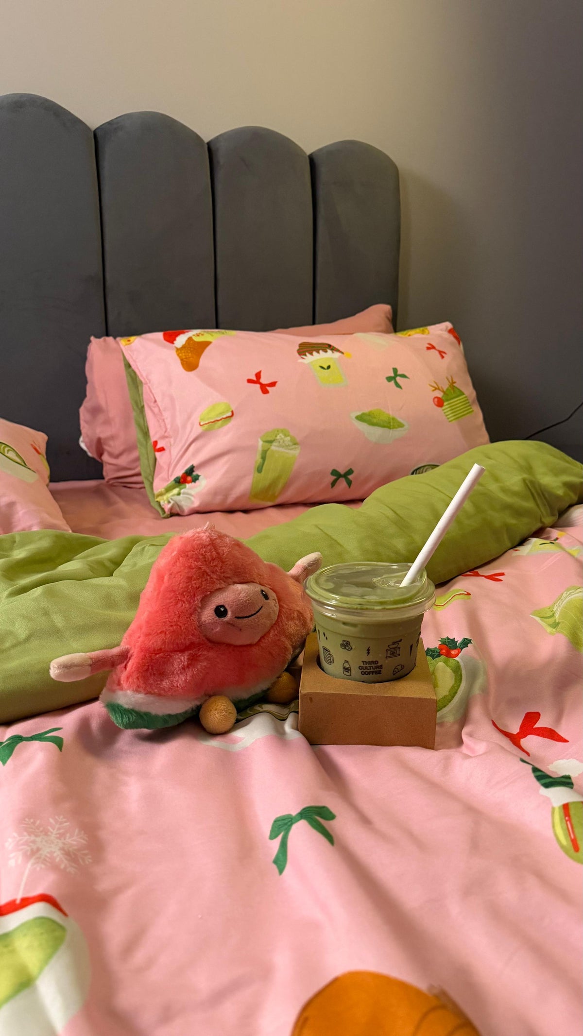 Linen Loft Pink Matcha Bedding Set - King