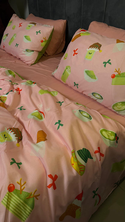 Linen Loft Pink Matcha Bedding Set - King