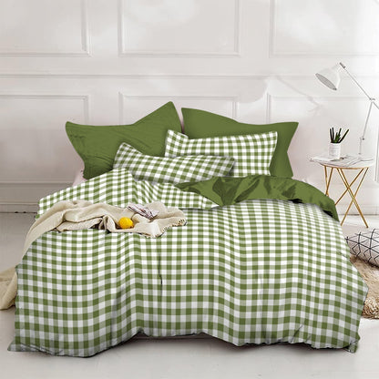 Linen Loft  Green Gingham Bedding Set | A Soft and Elegant Addition to Your Home