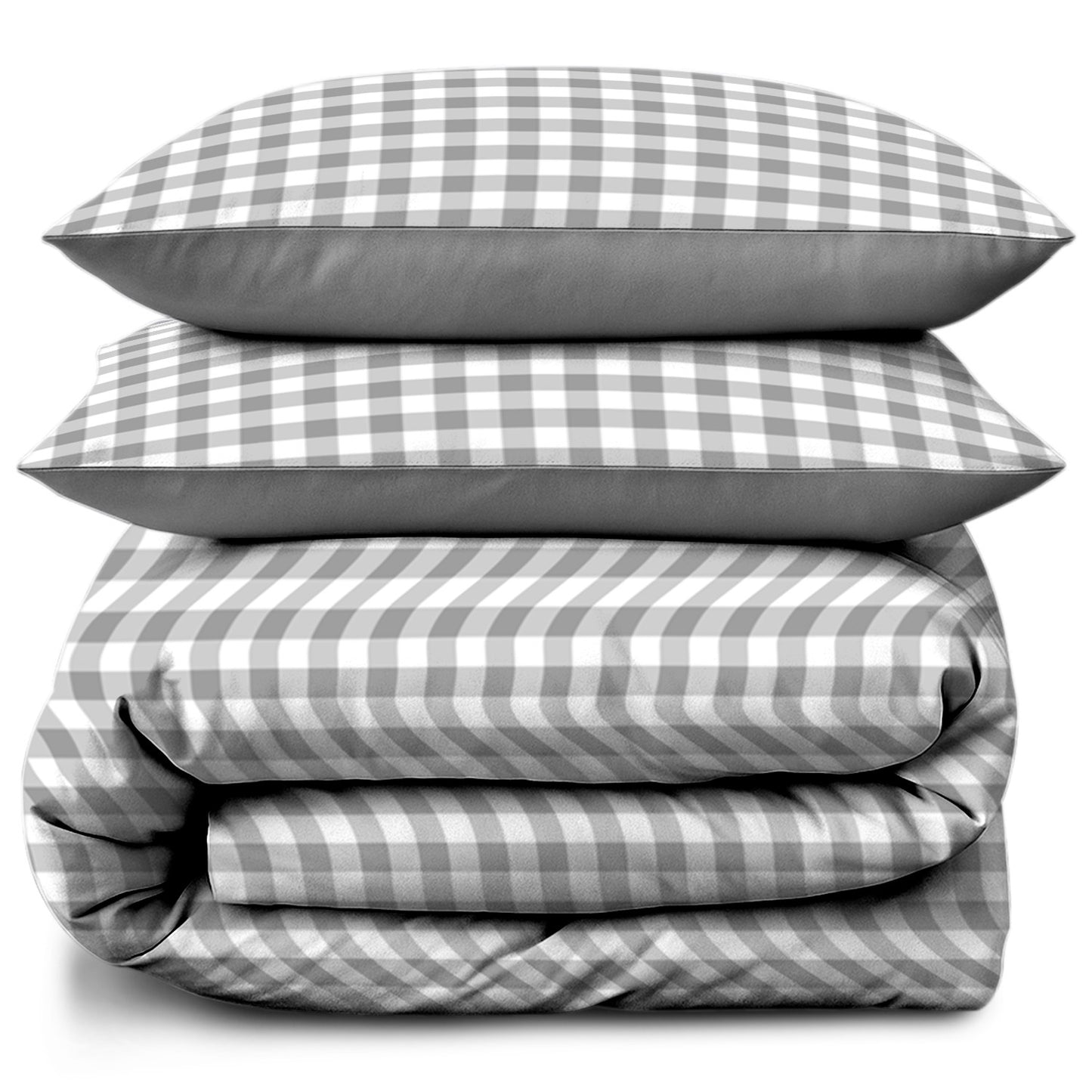 Linen Loft Soft Gingham Bedding Set | Sleek and Relaxed in Grey