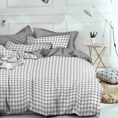 Linen Loft Soft Gingham Bedding Set | Sleek and Relaxed in Grey