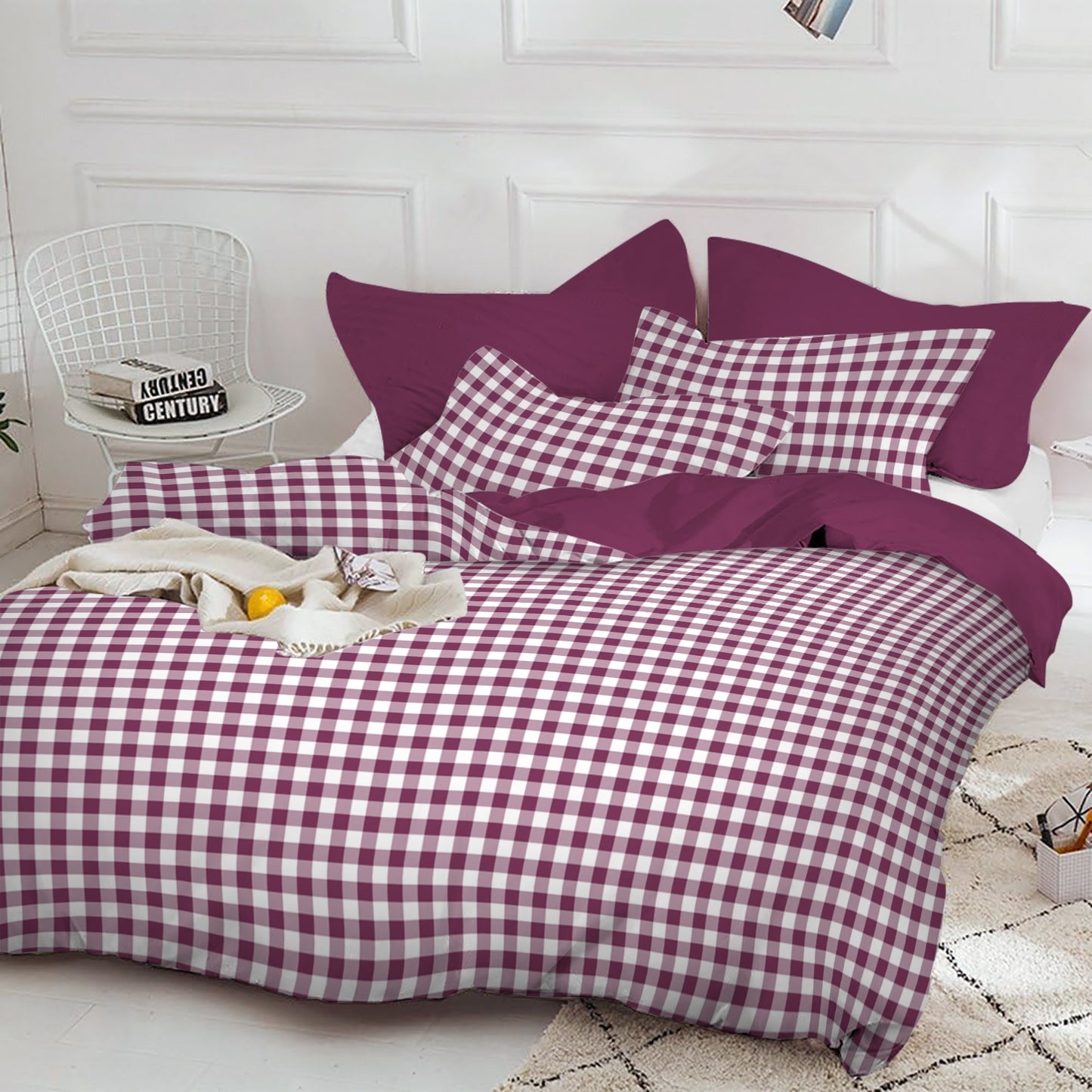 Linen Loft Signature Mulberry Gingham Bedding Set | Effortless Comfort & Style