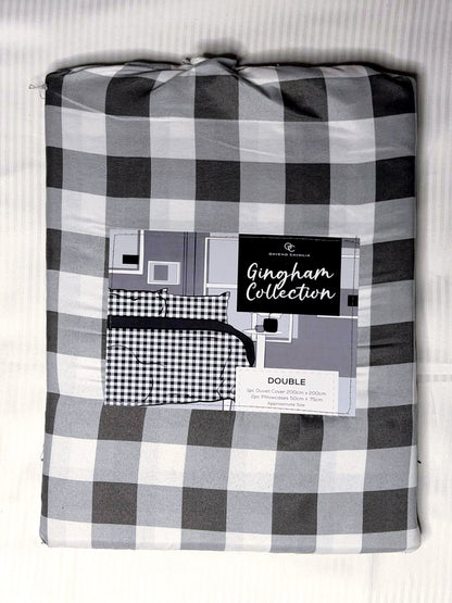 Linen Loft Elegant Check Duvet Cover Set | Chic Black & White Bedroom Look
