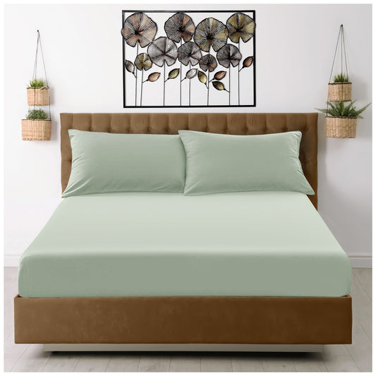 Linen-Loft Fitted Sheet Sage Green