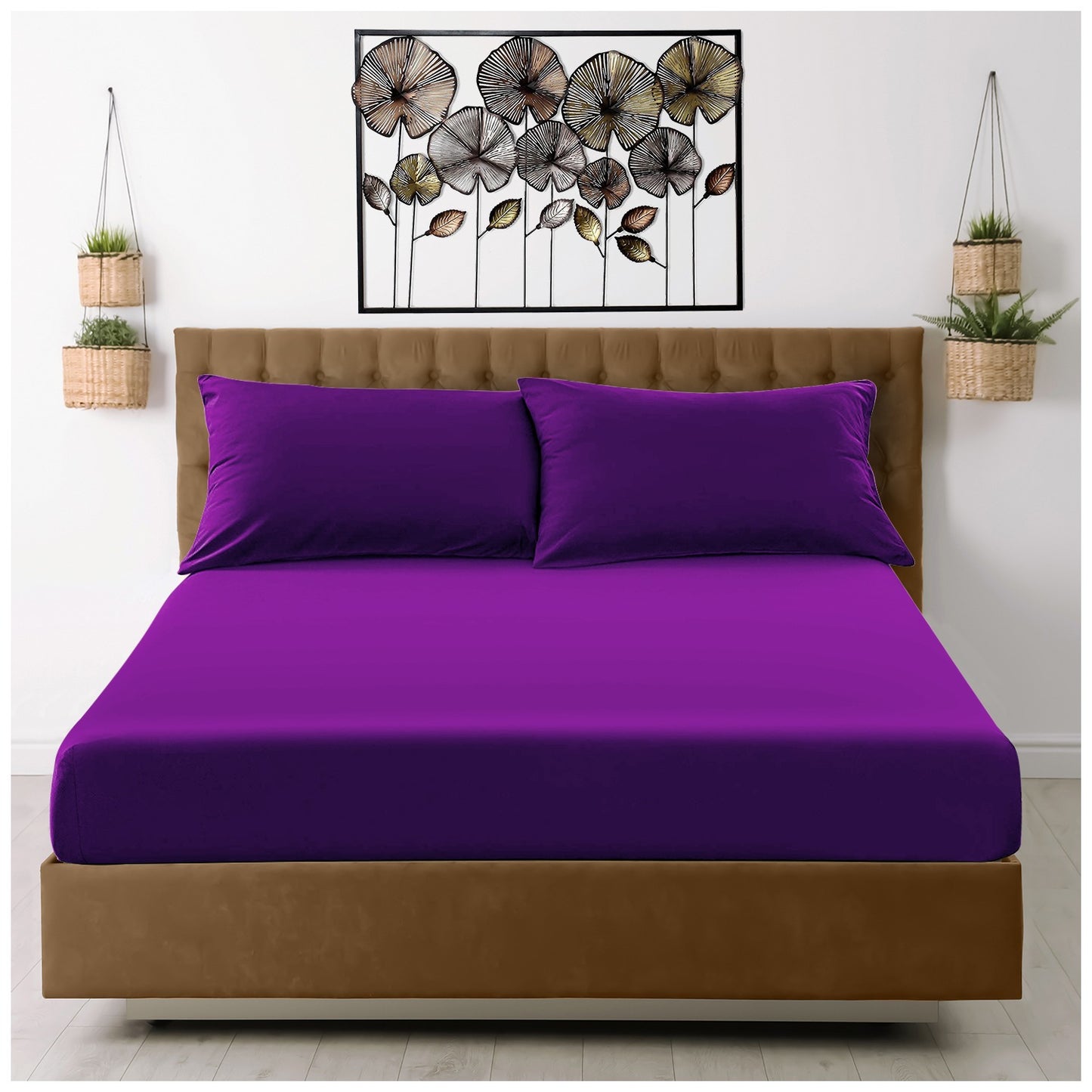 Linen-Loft Fitted Sheet Purple