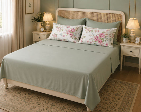 Linen Loft Mint Whisper Bedding Set – King Size