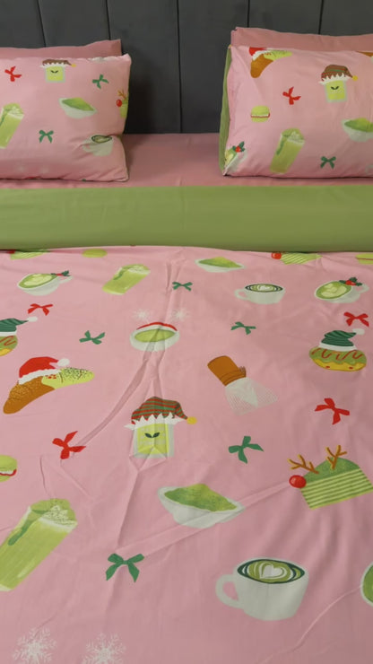 Linen Loft Pink Matcha Bedding Set - King