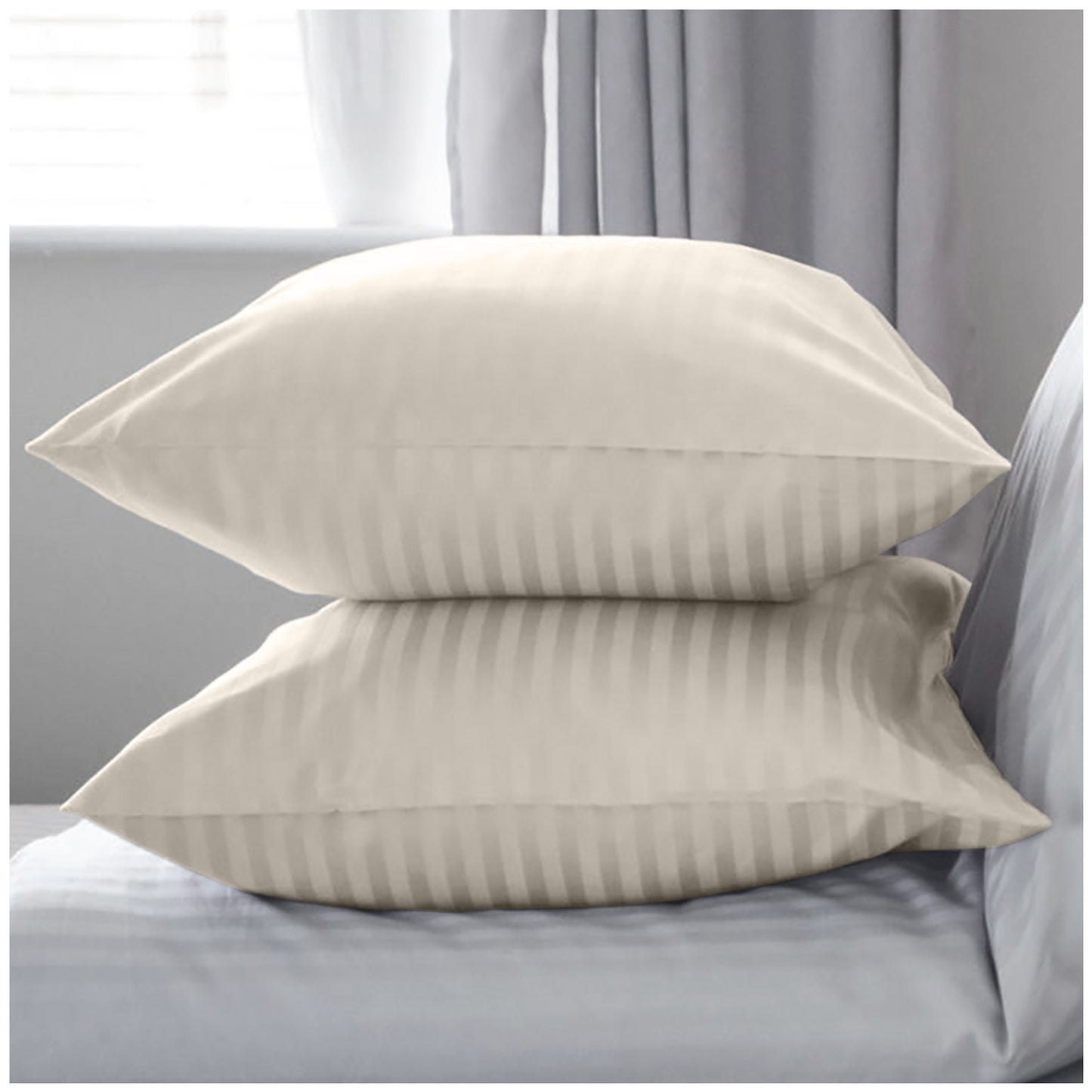 Luxe Ivory Stripe Bed Sheet Set