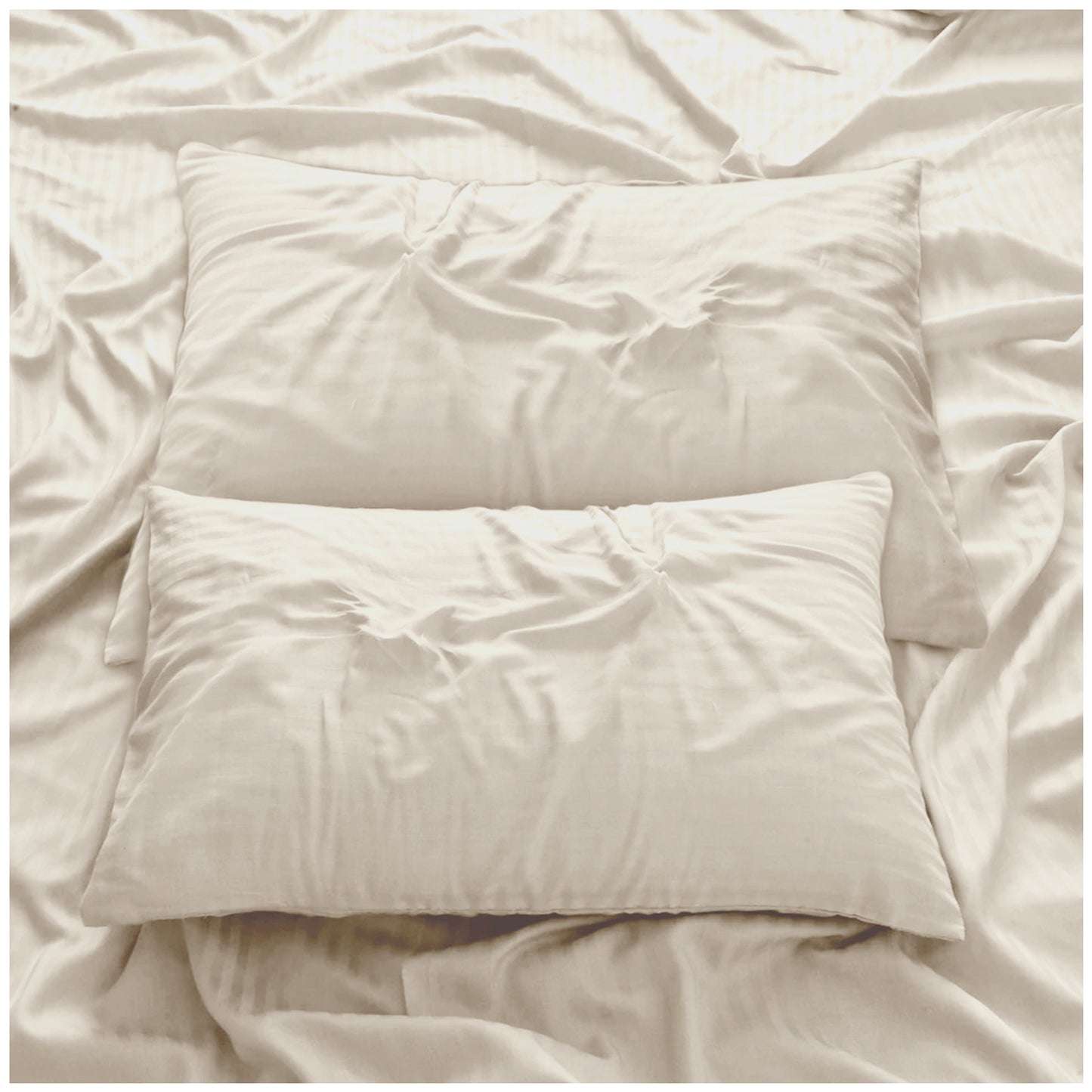 Luxe Ivory Stripe Bed Sheet Set