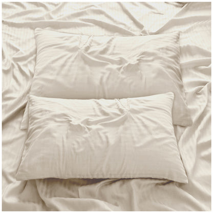 Luxe Ivory Stripe Bed Sheet Set