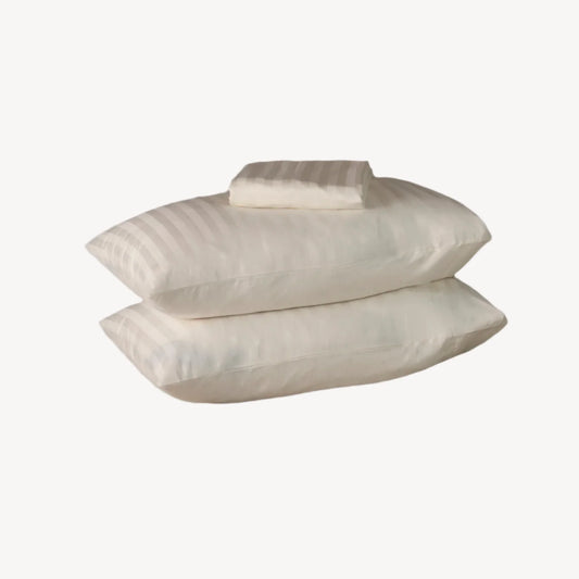 Luxe Ivory Stripe Bed Sheet Set