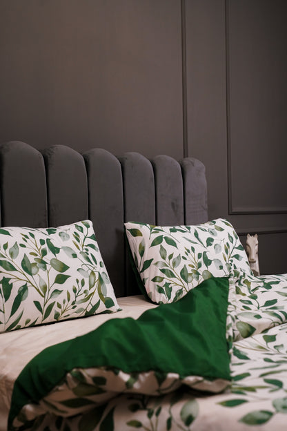 Linen Loft Felton Leaf Print Duvet Cover Set – Soft, Breathable & Eco-Friendly