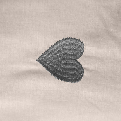 Linen Loft Blush Grey Heart Embroidered Duvet Set