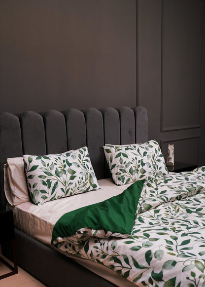 Linen Loft Felton Leaf Print Duvet Cover Set – Soft, Breathable & Eco-Friendly